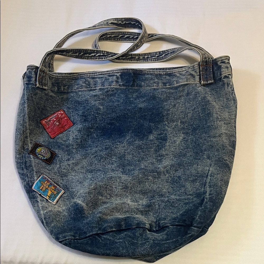 VTG Shane Denim Tote Bag with Patches
